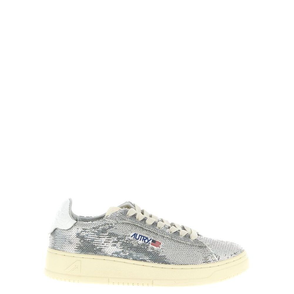 Autry Silver Polyester Low Top Women's Sneakers
